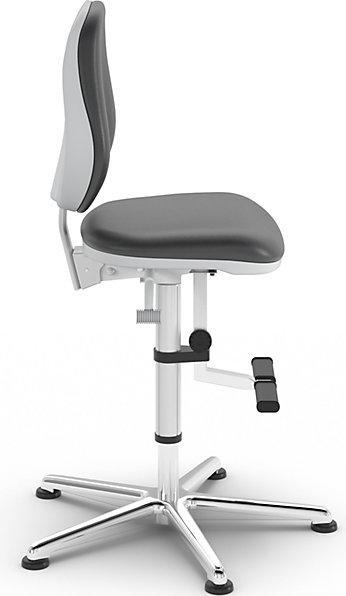 Produktbild Bimos Reinraum-Arbeitsstuhl, mit Gleitern und Aufstieghilfe, Kunstlederbezug