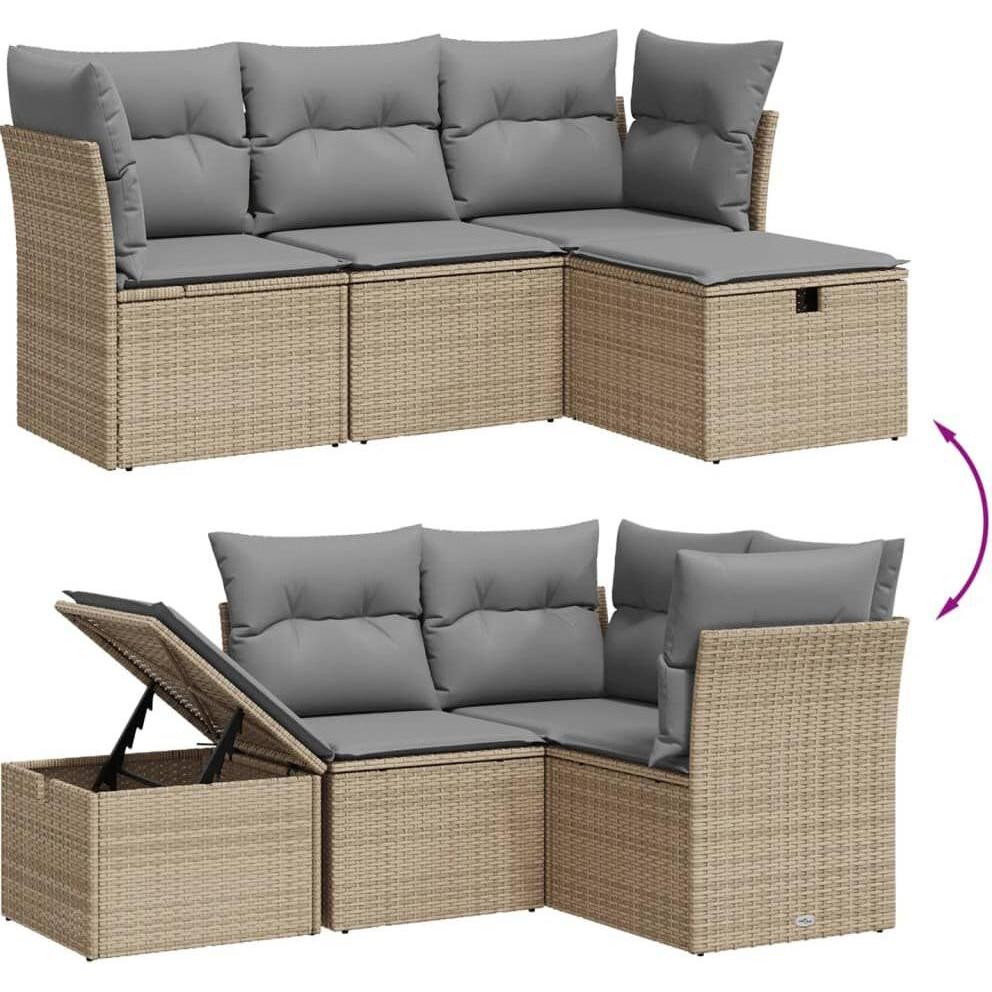 Thumbnail - VidaXL, Gartenlounge, 10-tlg. Garten-Lounge-Set mit Kissen