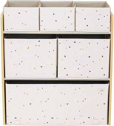 3 Sprouts Kinderzimmerregal mit Boxen Multi-Bin, Terrazzo - Palest Pink