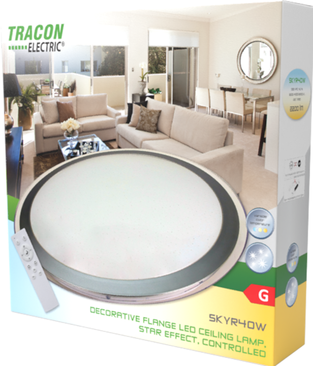 Image du produit Tracon Bride décorative Applique murale LED avec effet d'étoile (2700 lm)