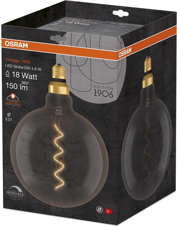 Actual product image Osram Vintage 1906 LED DIM 16 4.8 W/1800 K E27 (E27, 4.80 W, 150 lm, 1 x, G)