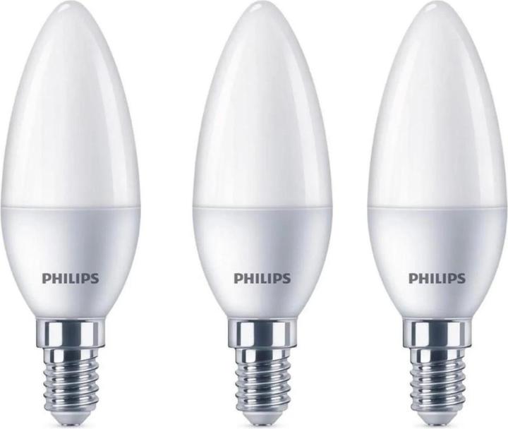 Produktbild Philips LED Kerzenlampe, 3er Set (E14, 4.90 W, 470 lm, 3 x, F)
