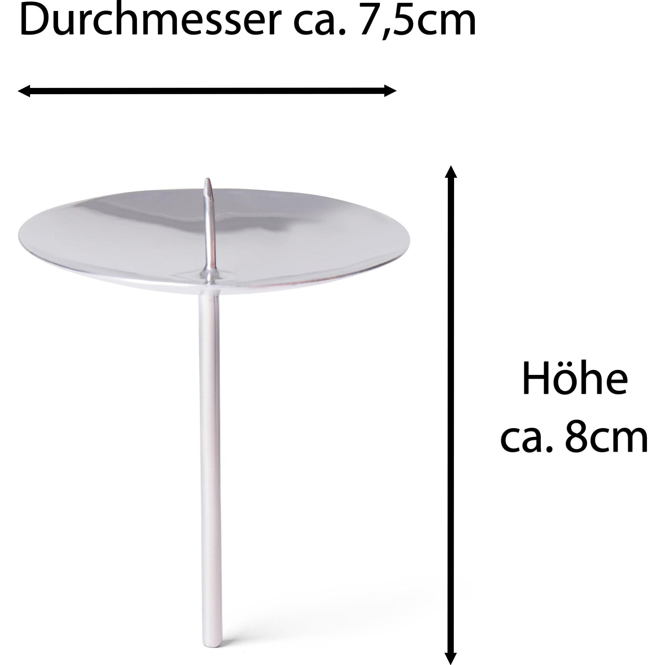 Novaliv, Kerzenständer, 8x Kerzenhalter Stumpenkerze Adventskranz 7,5cm SILBER Adventskranz Adventskerzenhalter