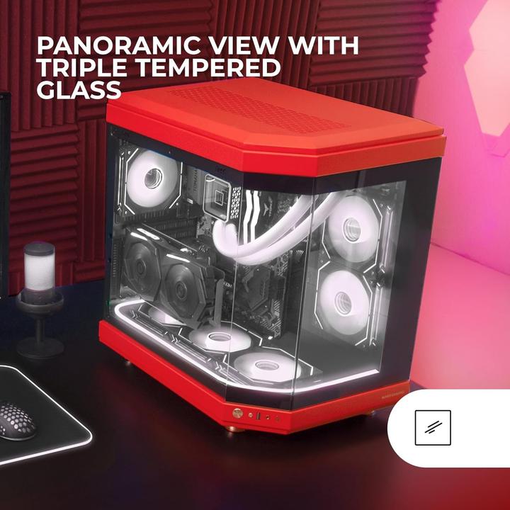 Immagine prodotto Mars Gaming Boitier Moyen Tour ATX MC-3T RGB con pannelli in vetro (rosso)