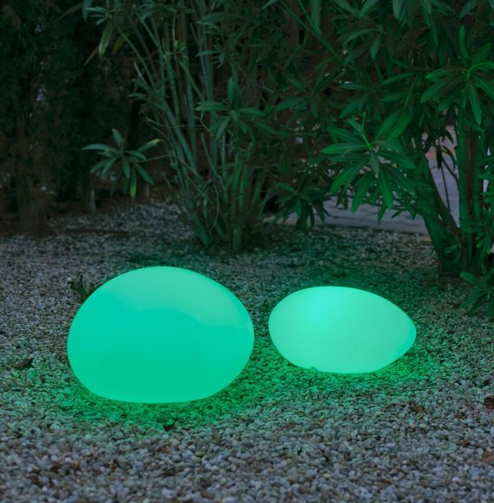 Actual product image Newgarden PETRA 60 LED solar stone light, stone design 60cm + RGB, rechargeable battery, controller indoor & (60 lm)