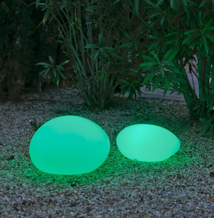 Produktbild Newgarden PETRA 60 LED Solar Steinleuchte, Steindesign 60cm + RGB, Akku, Controller Innen & Aussen IP (60 lm)