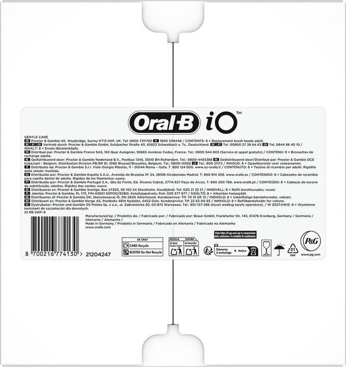 Actual product image Oral-B iO Sanfte Reinigung, Original Aufsteckbürsten (8 x)
