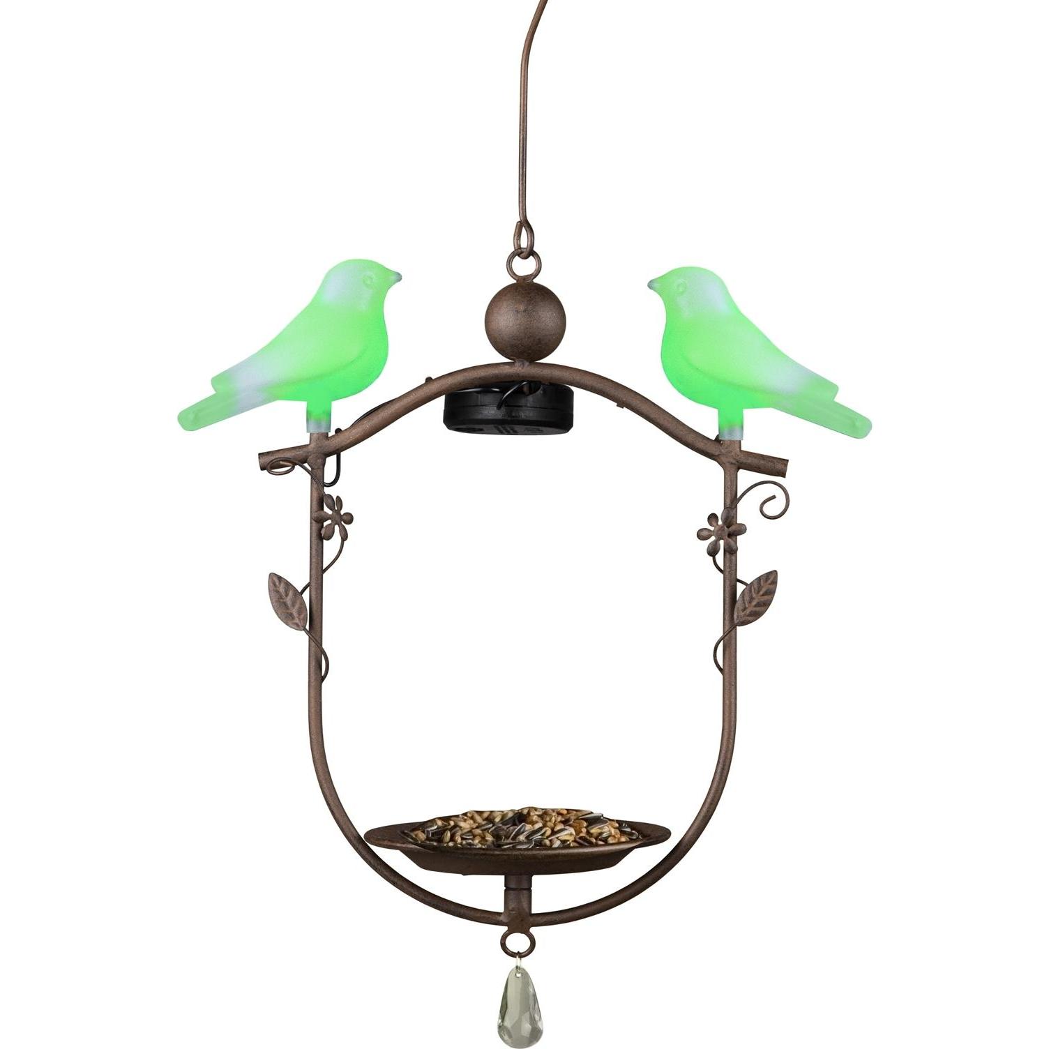 HTI-Living Vogelfutterstation mit LED Beleuchtung, Vogelhaus
