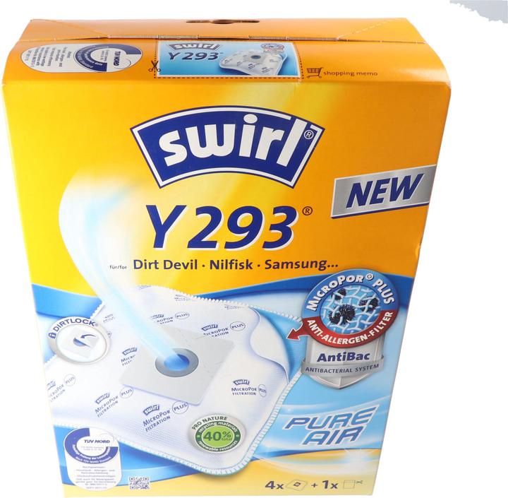 Actual product image Swirl Staubsaugerbeutel Y293 MicroPor Plus für Dirt Devil, Nilfisk und Samsung Staubsauger (4x)