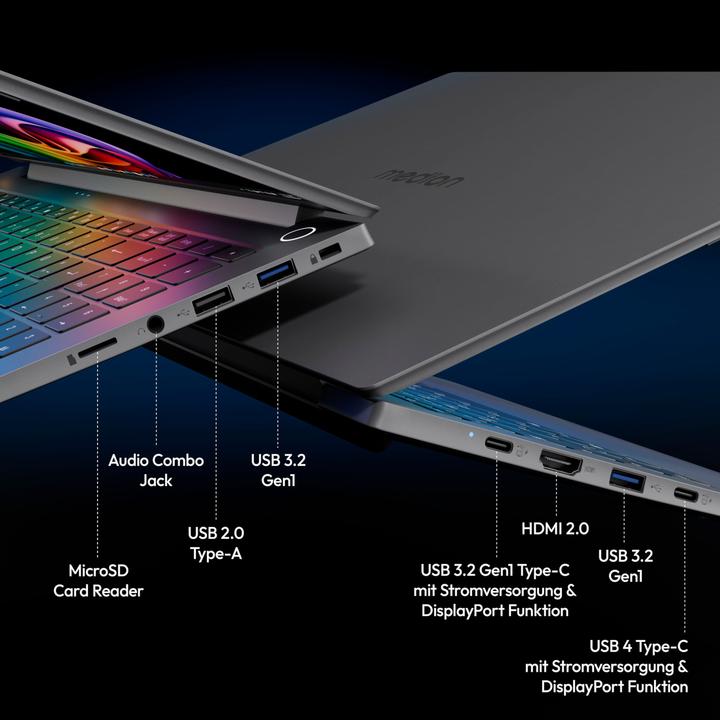 Immagine prodotto Medion SPRCHRGD 16 S1 OLED Copilot+ PC (16", 1000 GB, 32 GB, DE, Intel Core Ultra 7 258V)