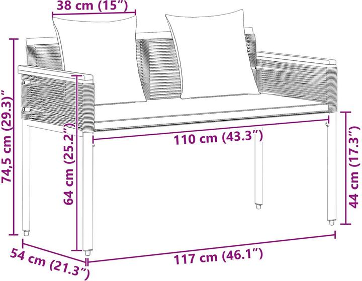 Actual product image vidaXL Bank Outdoor