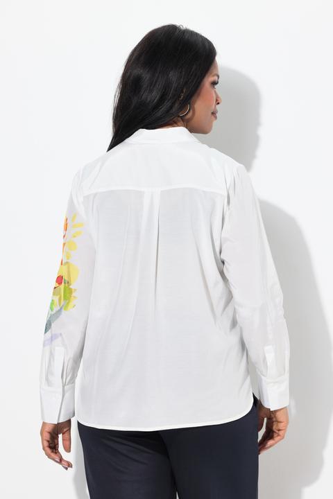 Produktbild Ulla Popken Bluse, Blüten, A-Linie, Hemdkragen, Langarm (54)