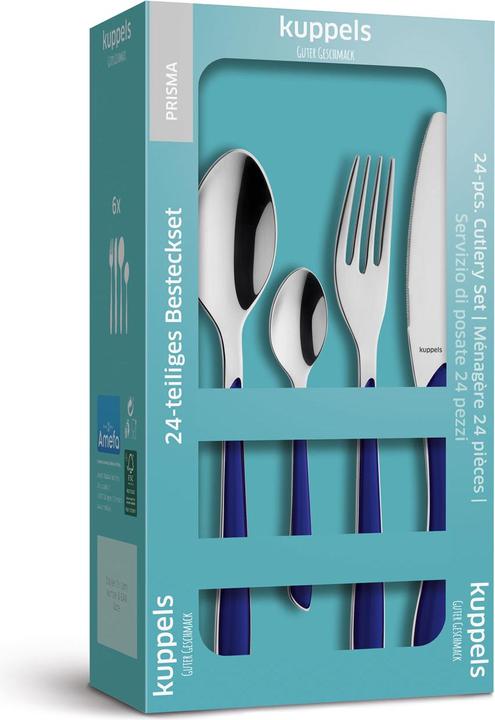 Immagine prodotto Kuppels Set di posate 24 pezzi blu indaco 2214 Prisma (24 Pezzo/i, Set di posate)