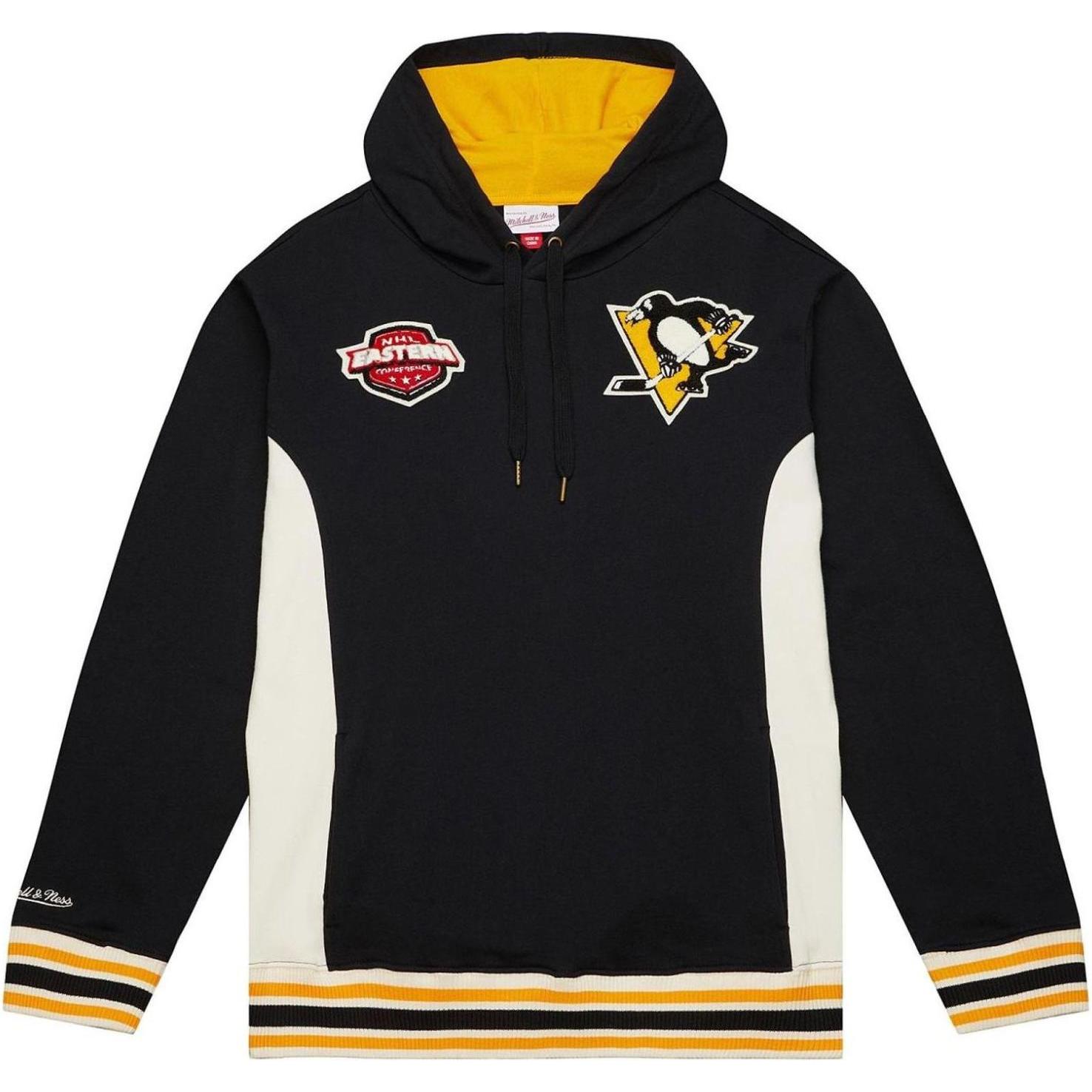 Mitchell & Ness, Herren, Pullover, French Terry Hoody - Pittsburgh Penguins - L, Schwarz, (L)