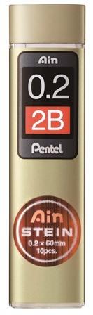 Actual product image Pentel Pencil leads AinStein (10 Piece, Graphite, 0.20 mm)