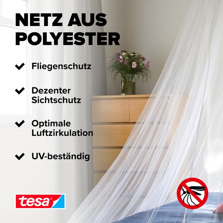 Produktbild tesa Insektenschutz COMFORT, Moskitonetz für Doppelbetten (1250 x 250 cm)
