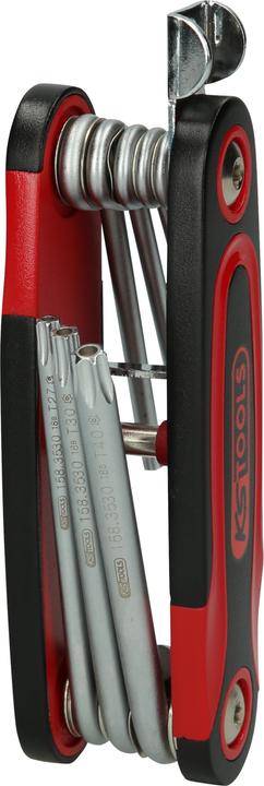 Image du produit KS Tools Clé coudée dans un support pliable, Torx percé, 8 éléments.