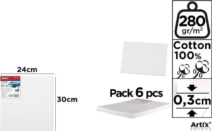 Image du produit Artix Malkarton 24x30x0,3cm 280G/m2 (6 Stk) (30 x 24 cm)