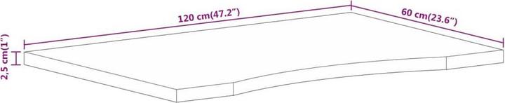 Image du produit vidaXL Plateau de bureau avec encoche 120 x 60 x 2,5cm (120 x 60 cm)