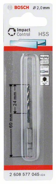 Actual product image Bosch Professional Zubehör HSS twist drill with hexagonal shank 2.0 mm (2.0 millimetre)