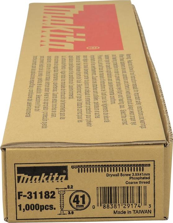 Actual product image Makita Drywall Screwdriver Coarse 3.9x41mm (1000 Screws per piece)