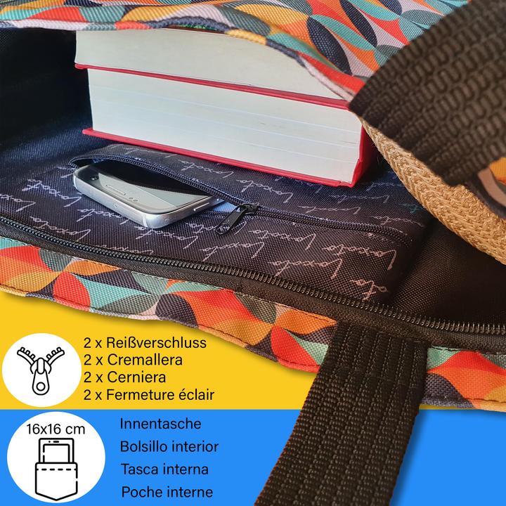 Produktbild Only-Bags.Store Ästhetische Tragetasche mit Reissverschluss - Bedruckter Jutebeutel