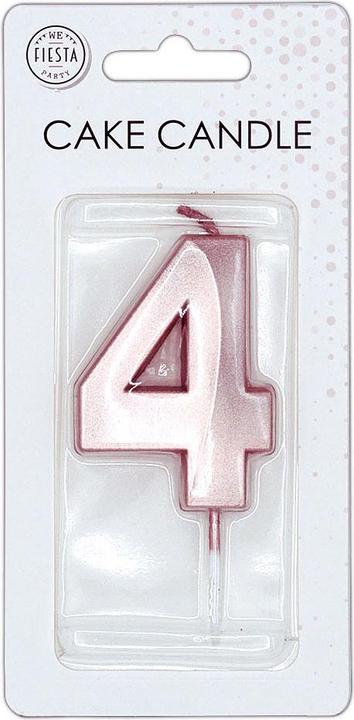 Produktbild Globos Europe Kuchenkerze 6 cm, metallisch roségold, Nr. 4