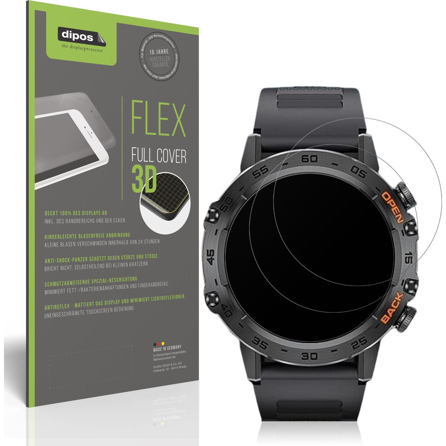 Dipos Full Cover Schutzfolie Matt, Smartwatch Schutzfolie, Transparent