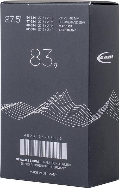 Immagine prodotto Schwalbe Tubo Evo SV21E (Presta (SV), 27.5", 40 mm)