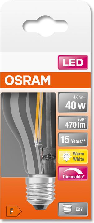 Actual product image Osram Retrofit Classic A (E27, 4.50 W, 470 lm, 1 x, F)