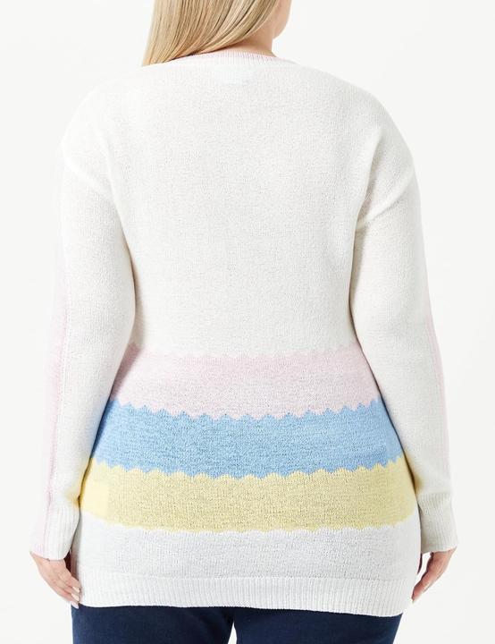 Produktbild Colina Sportive Strickpullover mit Pastellstreifen und Rippenbündchen (XXL)