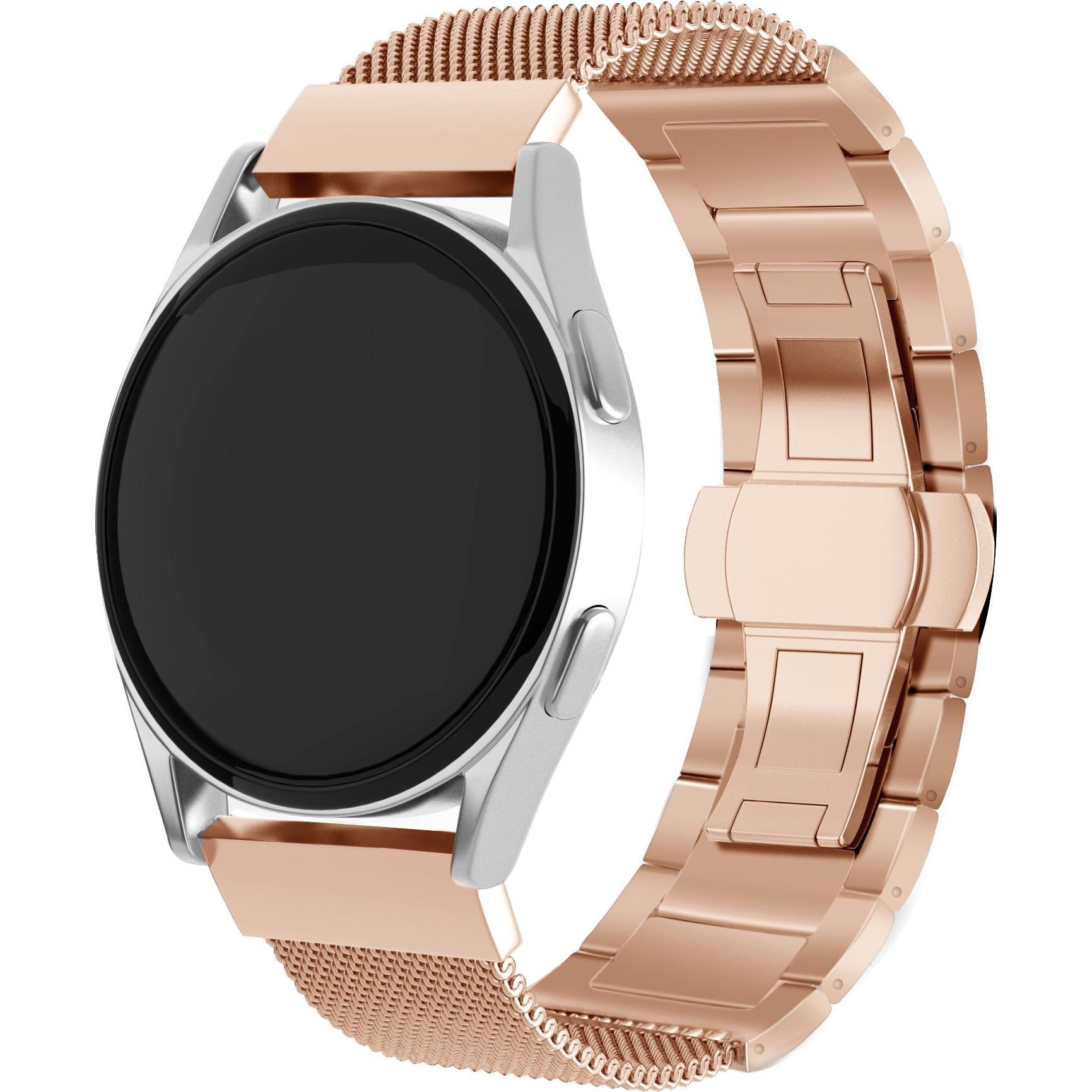 Strap-it Stahlarmband (Edelstahl, Xiaomi Mi Watch), Uhrenarmband, Gold, Rosa