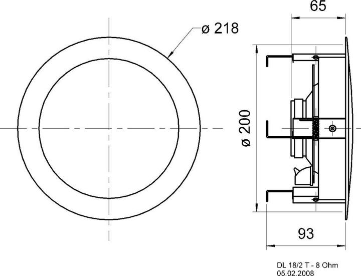 Actual product image Visaton Ceiling loudspeaker DL 18/2 T, 8 Ohm
