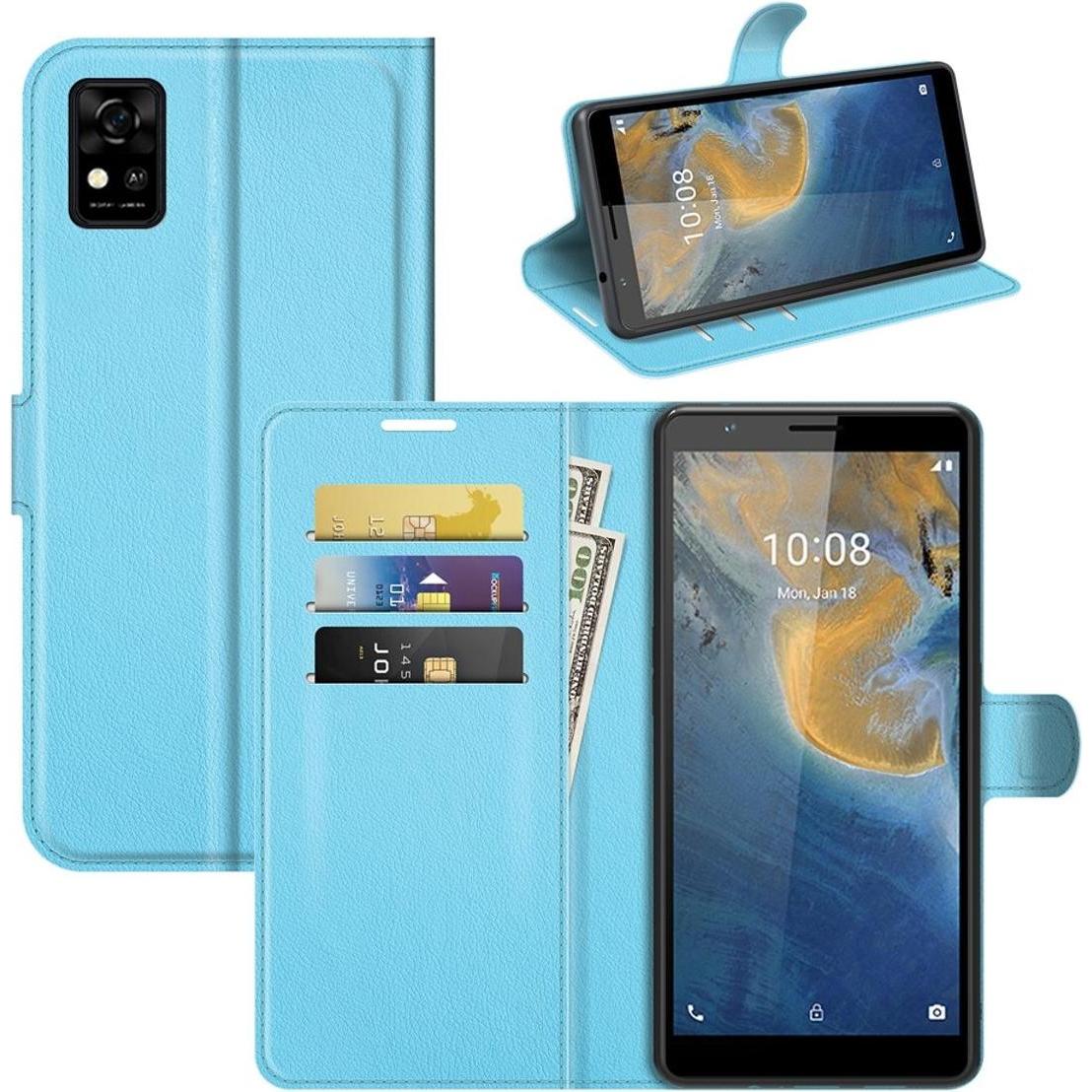 Thumbnail - König Design Hülle Handy Schutz für ZTE Blade A31 Case Flip Cover Tasche Etuis Bumper Blau (ZTE Blade A31), Smartphone H...