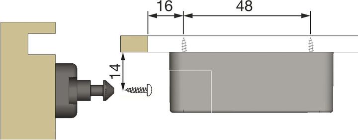 Actual product image PS Frontal closing part Solo, Latch 75 (1 pcs.)
