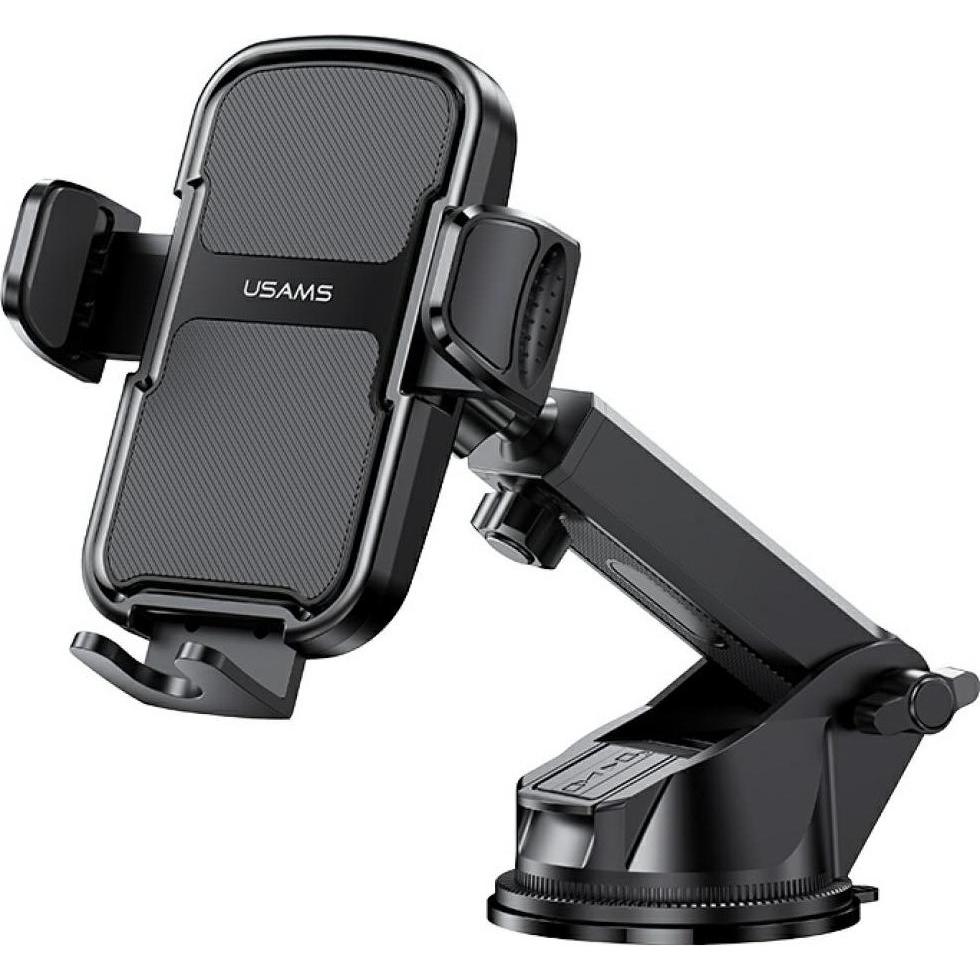 Usams Car holder ZJ086 for windshield/dashboard black, Supporto per smartphone, Nero