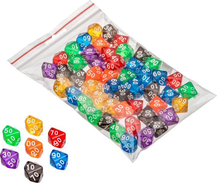 Produktbild Philos Würfel, 10-seitig, transparent, 50er Beutel