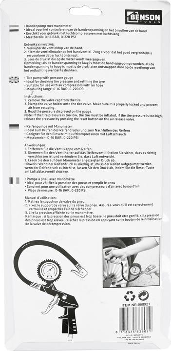 Actual product image Benson Tire pressure gun/for compressor