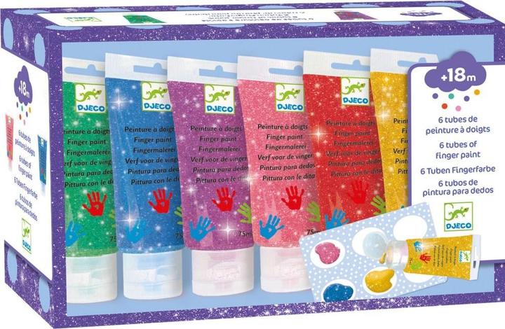 Produktbild Djeco Fingerfarben Glitzer Tuben 6x1ass