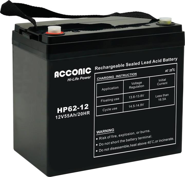 Produktbild Acconic HP62-12 Hi-Life Power AGM 12V 62Ah Bleiakku (12 V, 62 Ah)