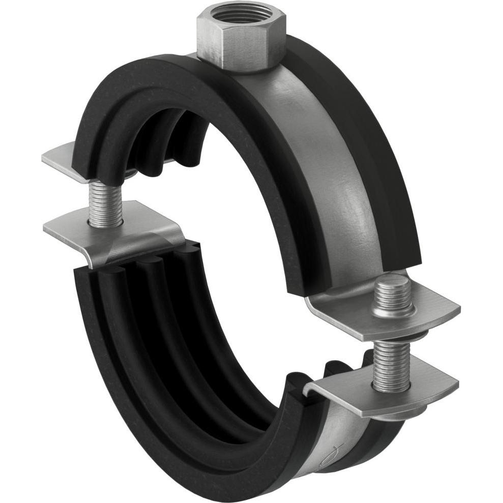 Fischer, Zubehör Sanitärinstallation, 560609, Pipe clamp, Black, Stainless steel, 159 - 168 mm, 15.2 cm (6"), EPDM, Stai...