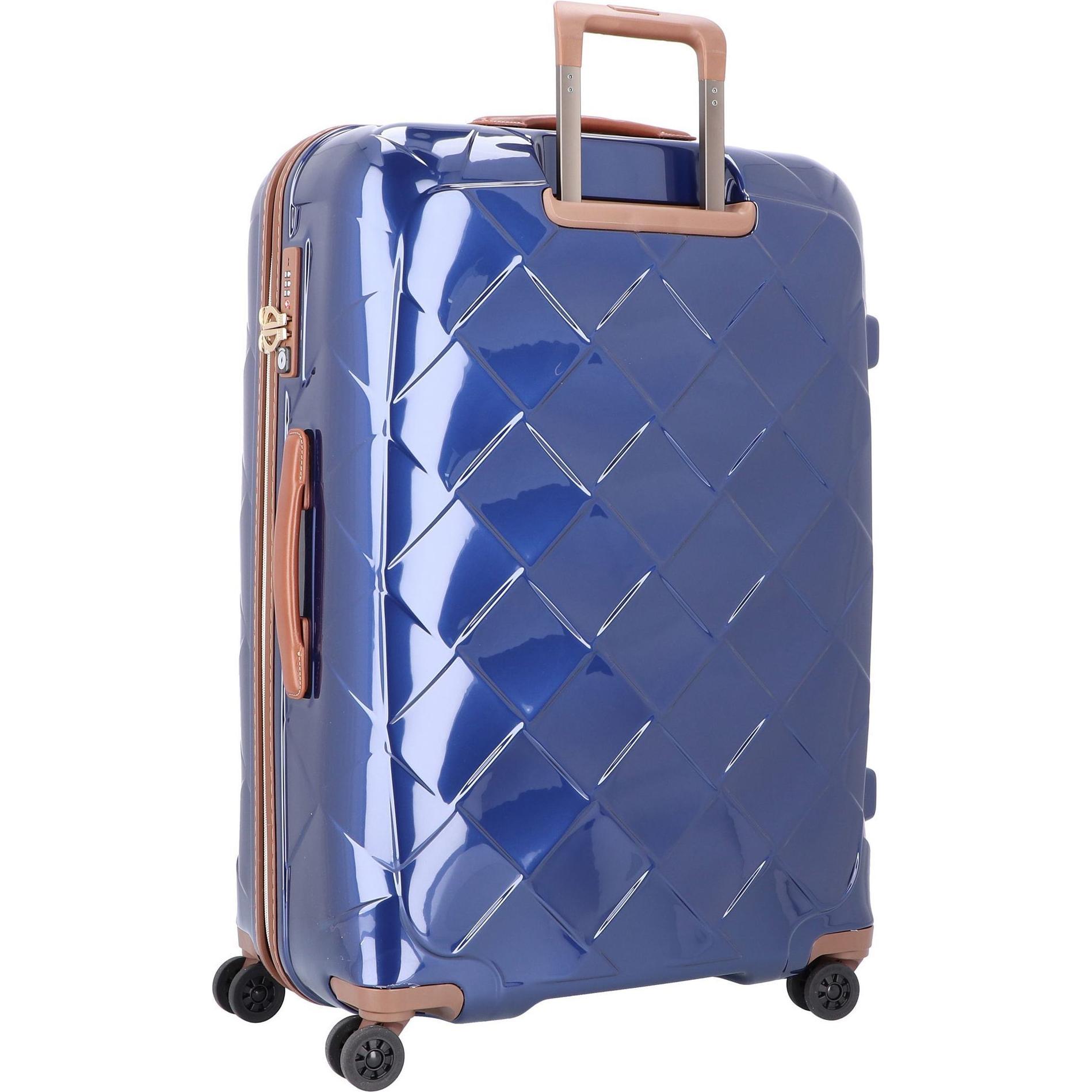 Stratic, Koffer, Leather&More - Hartschalen-Koffer L (bis 76cm), Blau, (104 l, L (90 - 115l))