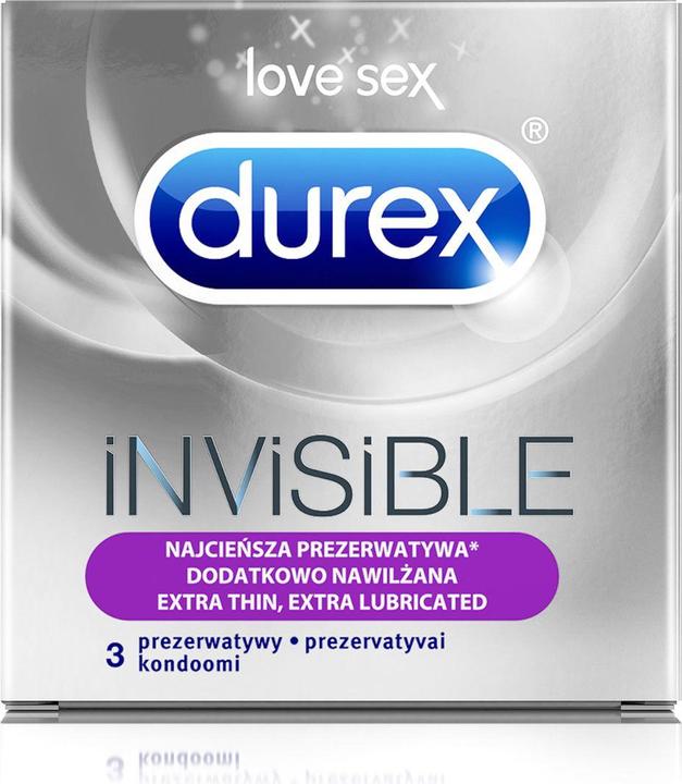 Produktbild Durex Invisible Extra Lubricated Condoms - Variant: 3 pcs (3 Stk.)