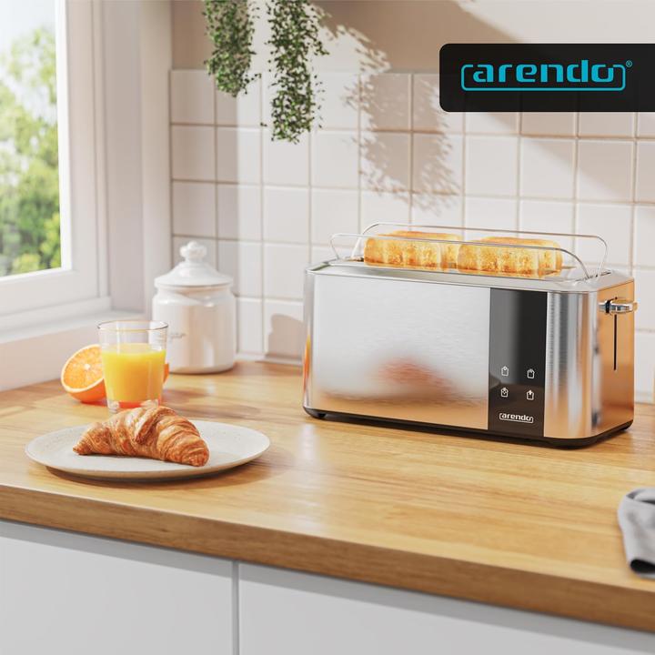 Produktbild Arendo Langschlitz-Toaster Aurora mit Touchscreen und Brötchenaufsatz