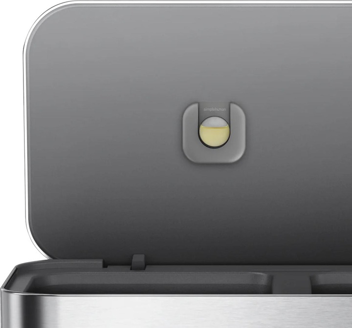 Produktbild Simplehuman Abfalleimer Doppelkammer 58 l, Silber gebürstet (58 l)