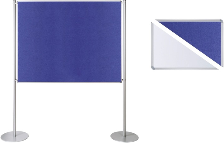 Produktbild Ultradex Stellwand 749218 150x120cm Filz/Whiteboard Tellerfuss ws/bl