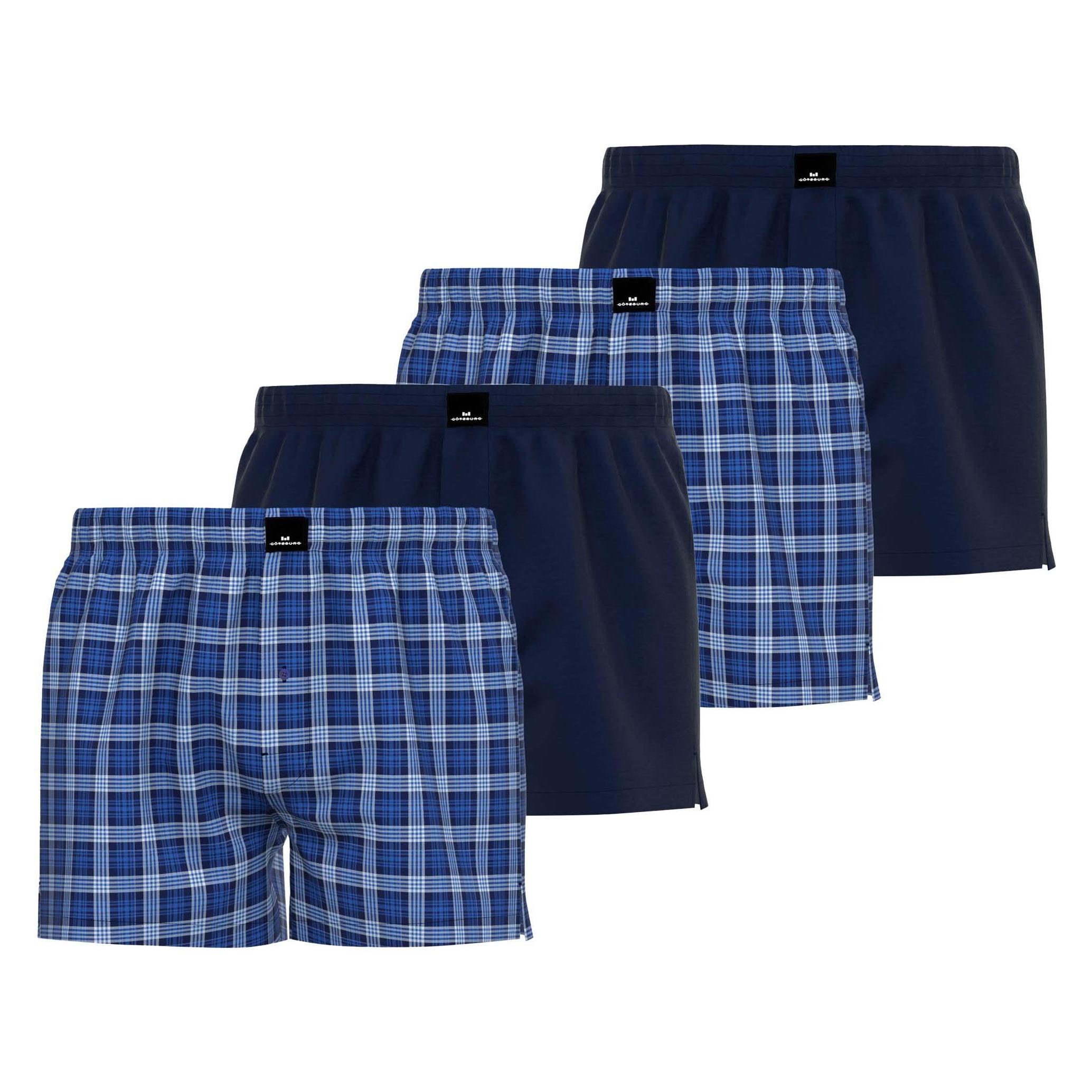 Götzburg, Herren, Unterhosen, Web-Boxershorts Casual Locker Sitzend, Mehrfarbig, (L, 4er Pack)