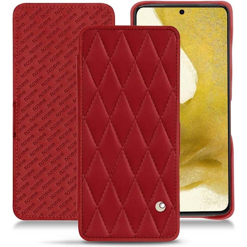 Noreve Lederschutzhülle horizontal (Samsung Galaxy S22), Smartphone Hülle, Rot