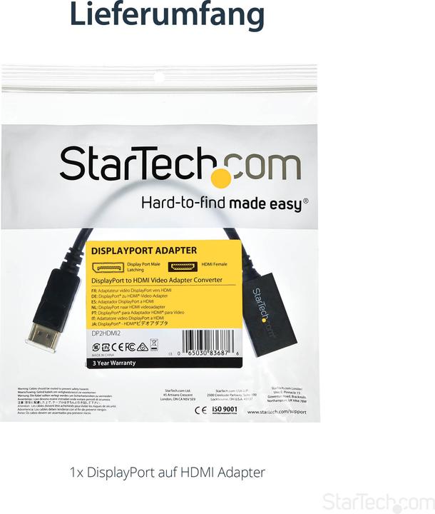 Productafbeelding StarTech DisplayPort naar HDMI Video Adapter / Converter (HDMI, 26.50 cm)