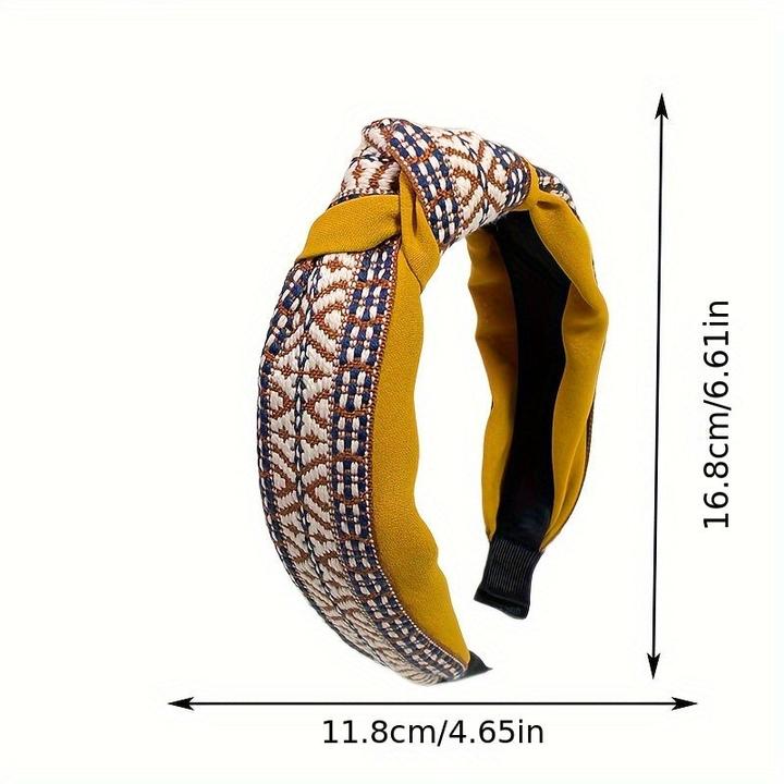 Image du produit Activity Board 1Stück Elegantes kariertes geknotetes Stirnband, modischer Retro-Stil, breites elastisches